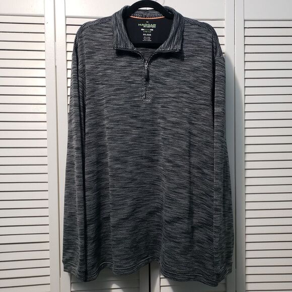 Haggar Other - Haggar In Motion 1/4 Zip Knit Sweater Men's 2XL Black Gray Activewear Pullover‎
